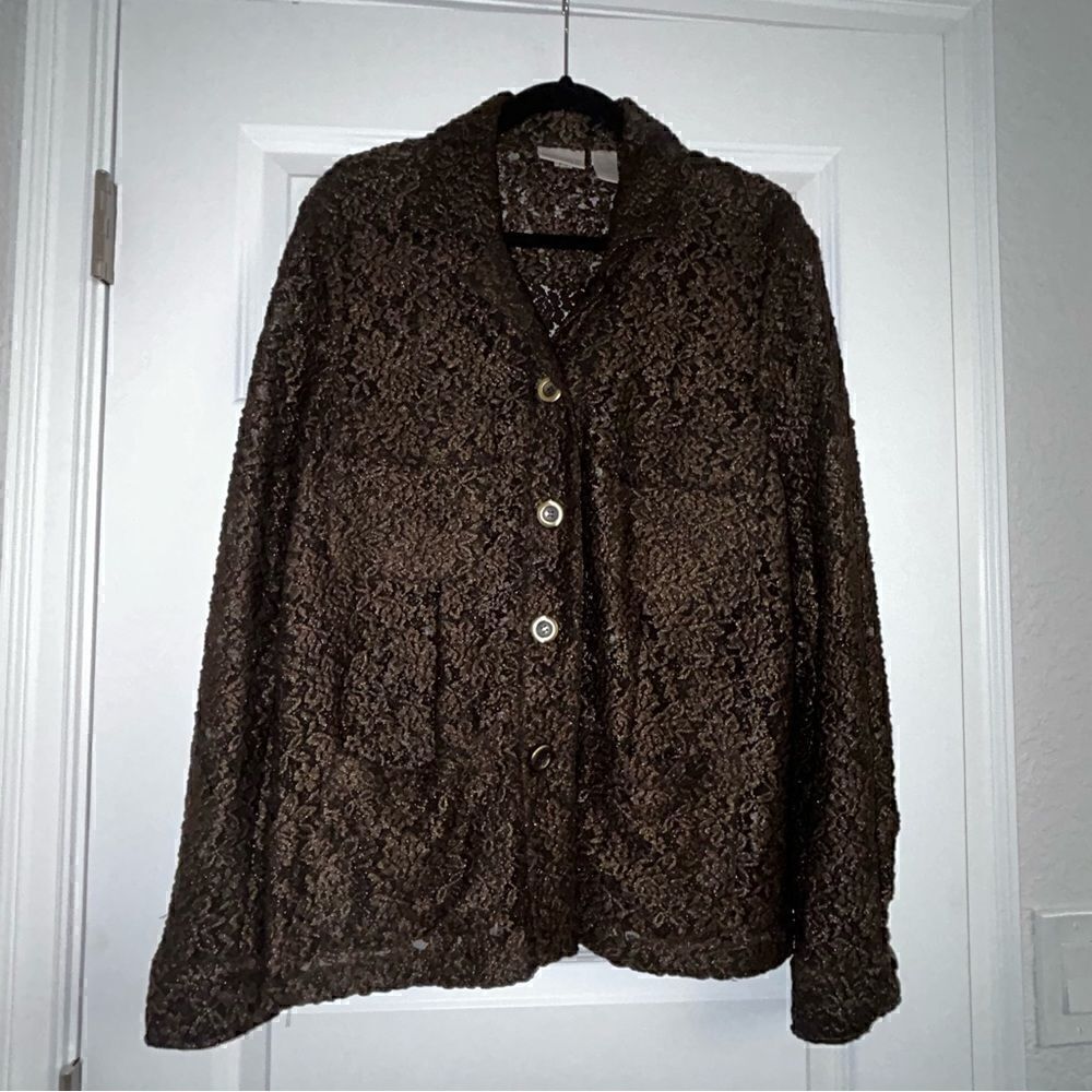 Vintage Chico’s Lace Button Front Jacket  Chicos